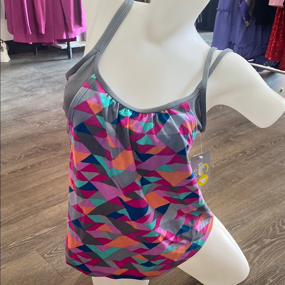 Go Gossip Tankini Swimsuit Top Separates Bikini Small New